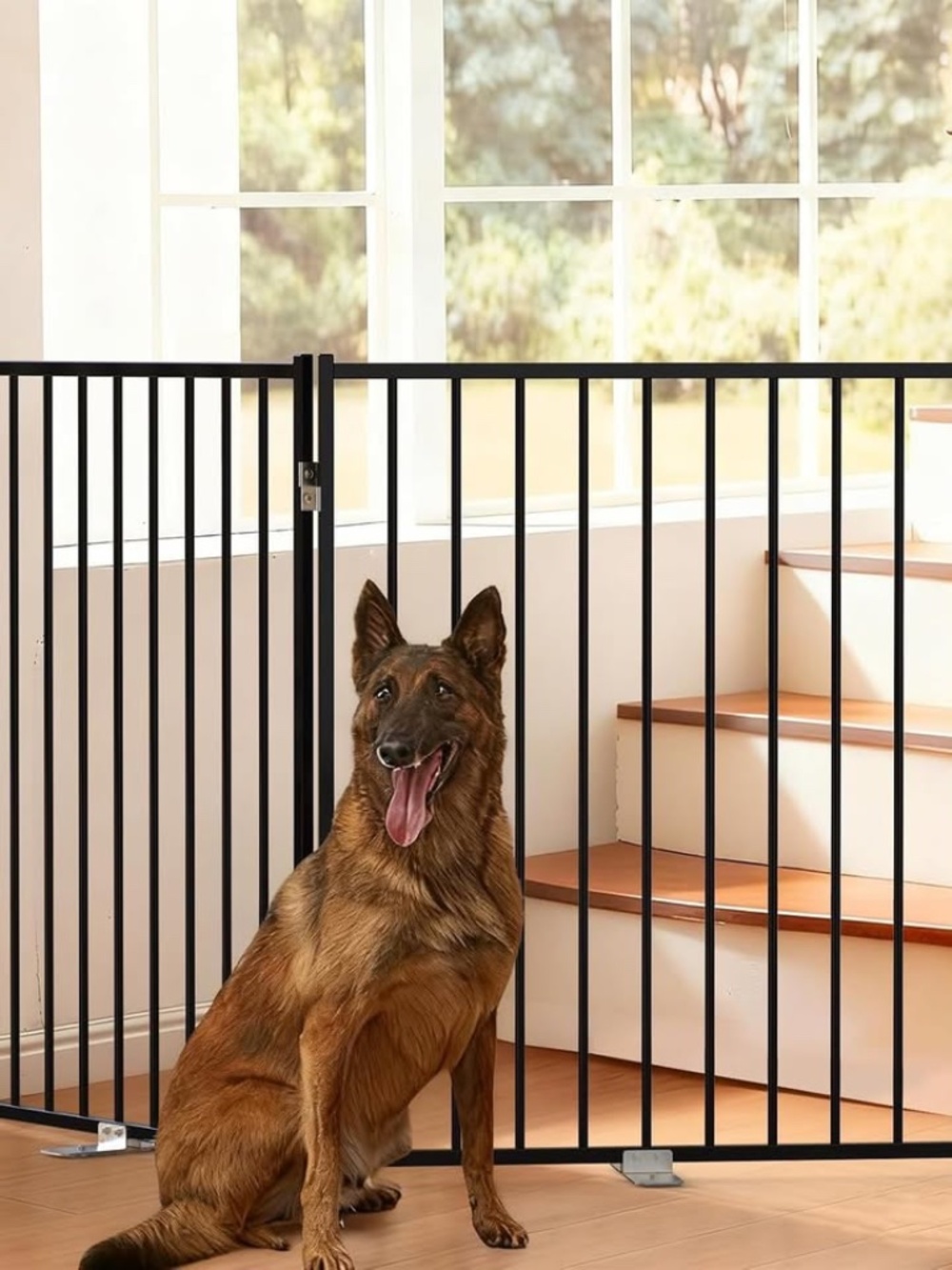 NEW No Pawblems Freestanding Dog Gate with Door for Indoor & Outdoor, 36'' Tall